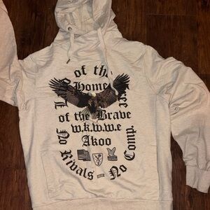 Akoo Light tan  Hoodie with Eagle Graphic Large